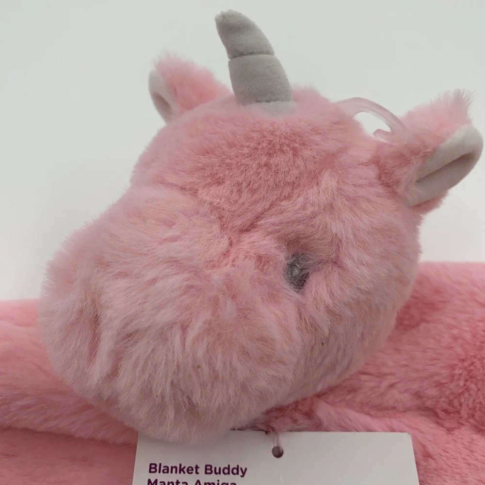NWT Parents Choice Blanket Buddy Pink Unicorn Lovey Baby Blanket 12